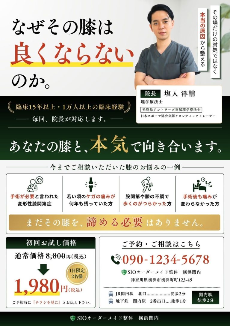整体院 集客チラシデザイン（新聞折込・A4両面）